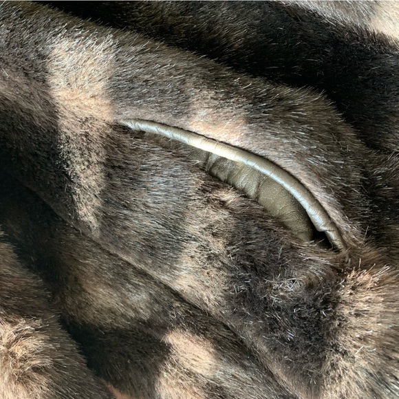 Vintage women’s faux fur jacket chocolate brown size XL - Picture 6 of 7